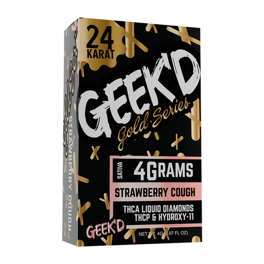 GEEK'D | GOLD SERIES | Full-Spec 4G Disposable Vape - Strawberry Cough : SATIVA